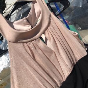 Slim Sparkle Champagne & black short dress